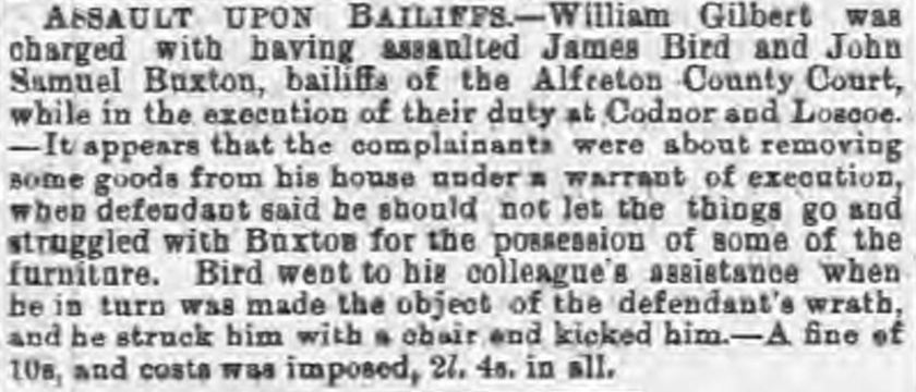 Assault upon bailiffs